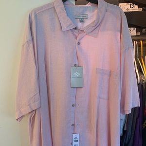 Joseph Abboud button short sleeve shirt. Size 4xl. Light pink.